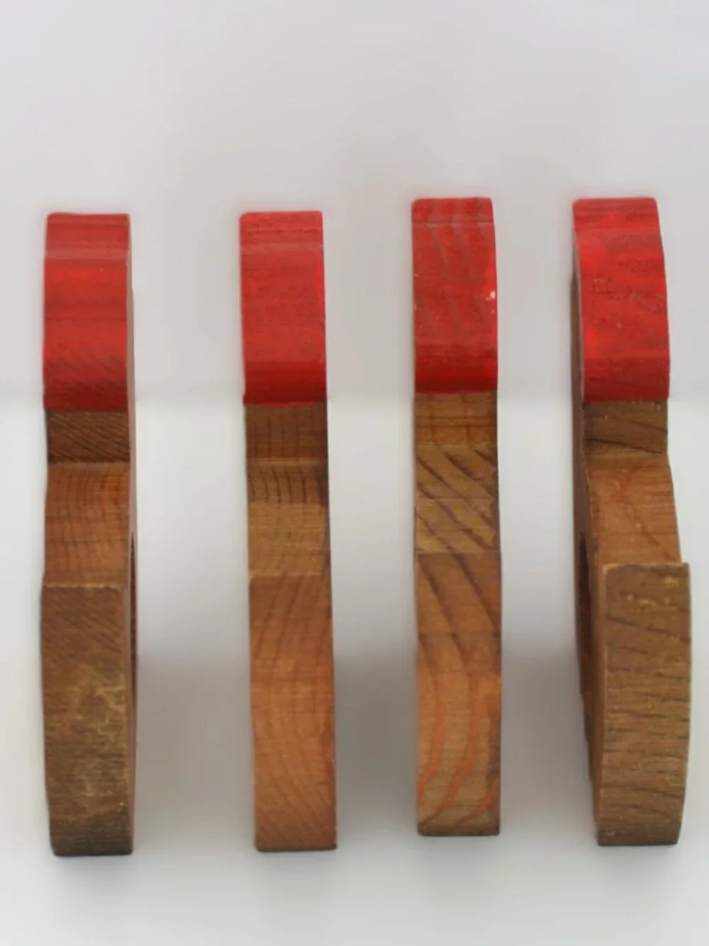 Wooden Handpainted Rooster Napkin Rings Set of 4
